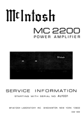 Load image into Gallery viewer, McINTOSH MC2200 SERVICE INFORMATION BOOK IN ENGLISH POWER AMPLIFIER