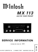 Load image into Gallery viewer, McINTOSH MX113 SERVICE INFORMATION BOOK IN ENGLISH AM FM TUNER PREAMP
