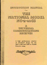 Load image into Gallery viewer, NATIONAL NC-2-40CS INSTRUCTION MANUAL BOOK IN ENGLISH A UNIVERSAL COMMUNICATIONS RECEIVER