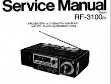 Load image into Gallery viewer, NATIONAL RF-3100 SERVICE MANUAL BOOK IN ENGLISH FM MW SW 31 BAND PORTABLE RADIO