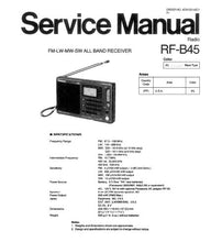 Load image into Gallery viewer, NATIONAL RF-B45 SERVICE MANUAL BOOK IN ENGLISH FM LW MW SW ALL BAND RECEIVER