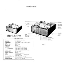 Load image into Gallery viewer, NATIONAL RS-751 SERVICE MANUAL BOOK IN ENGLISH 4 TRACK STEREO REEL TO REEL TAPE RECORDER
