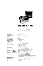 Load image into Gallery viewer, NATIONAL RS-753 SERVICE MANUAL BOOK IN ENGLISH STEREO REEL TO REEL TAPE RECORDER