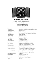 Load image into Gallery viewer, NATIONAL RS-770S SERVICE MANUAL BOOK IN ENGLISH 4 TRACK STEREO REEL TO REEL TAPE RECORDER