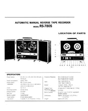 Load image into Gallery viewer, NATIONAL RS-780S SERVICE MANUAL BOOK IN ENGLISH 4 TRACK STEREO REEL TO REEL TAPE RECORDER