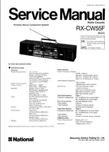 Load image into Gallery viewer, NATIONAL RX-CW55F SERVICE MANUAL BOOK IN ENGLISH PORTABLE STEREO COMPONENT SYSTEM