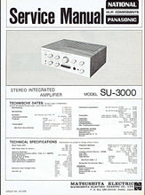 Load image into Gallery viewer, NATIONAL SU-3000 SERVICE MANUAL BOOK IN ENGLISH STEREO INTEGRATED AMPLIFIER