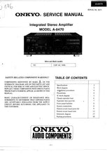 Load image into Gallery viewer, ONKYO A-8470 SERVICE MANUAL BOOK IN ENGLISH INTEGRATED STEREO AMPLIFIER