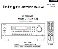Load image into Gallery viewer, ONKYO DTR-20.3 (B) SERVICE MANUAL BOOK IN ENGLISH INTEGRA AV RECEIVER