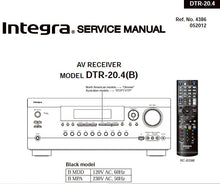 Load image into Gallery viewer, ONKYO DTR-20.4 (B) SERVICE MANUAL BOOK IN ENGLISH INTEGRA AV RECEIVER