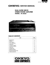Load image into Gallery viewer, ONKYO M-5060 SERVICE MANUAL BOOK IN ENGLISH DUAL SUPER SERVO STEREO POWER AMPLIFIER