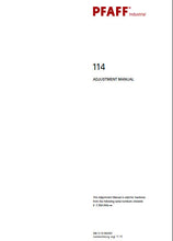 Load image into Gallery viewer, PFAFF 114 SERVICE MANUAL BOOK IN ENGLISH SEWING MACHINE
