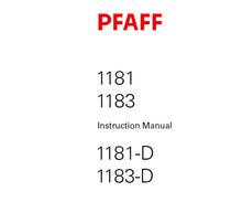 Load image into Gallery viewer, PFAFF 1181 1183 1181-D 1183-D SERVICE MANUAL 6001000 ON (06-04) BOOK 44 PAGES IN ENGLISH SEWING MACHINE