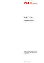 Load image into Gallery viewer, PFAFF 1183-712/02 SERVICE MANUAL BOOK IN ENGLISH SEWING MACHINE