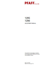 Load image into Gallery viewer, PFAFF 1295 1296 SERVICE MANUAL FROM SERIAL NUMBER 7 262 456 AND SWARE VER 0435/002 ONWARDS BOOK IN ENGLISH SEWING MACHINE