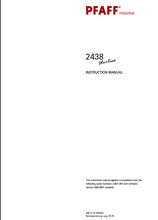 Load image into Gallery viewer, PFAFF 2438 PLUSLINE SERVICE MANUAL FROM SER NO 2 657 257 BOOK IN ENGLISH SEWING MACHINE