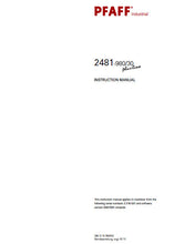 Load image into Gallery viewer, PFAFF 2481-980 30 PLUSLINE SERVICE MANUAL FROM SER NO 2 216 551 BOOK IN ENGLISH SEWING MACHINE