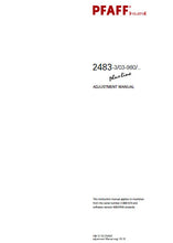 Load image into Gallery viewer, PFAFF 2483-3/03-980 PLUSLINE SERVICE MANUAL FROM SER NO 2 809 573 BOOK IN ENGLISH SEWING MACHINE