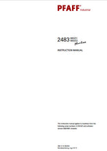 Load image into Gallery viewer, PFAFF 2483-980 31 2483-980 33 PLUSLINE SERVICE MANUAL FROM SER NO 2 216 531 AND SWARE VER 0307 001 BOOK IN ENGLISH SEWING MACHINE
