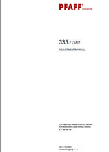 Load image into Gallery viewer, PFAFF 333-712/02 SERVICE MANUAL FROM SER NO 7 250 050 BOOK IN ENGLISH SEWING MACHINE