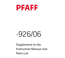 Load image into Gallery viewer, PFAFF 926-06 SERVICE MANUAL (02-01) BOOK IN ENGLISH SEWING MACHINE