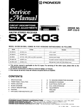 Load image into Gallery viewer, PIONEER SX-303 SERVICE MANUAL BOOK IN ENGLISH AM FM STEREO RECEIVER