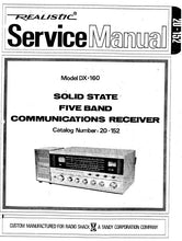 Load image into Gallery viewer, RADIOSHACK REALISTIC DX-160 SERVICE MANUAL BOOK IN ENGLISH SOLID STATE FIVE BAND COMMUNICATIONS RECEIVER
