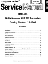 Load image into Gallery viewer, RADIOSHACK REALISTIC HTX-404 SERVICE MANUAL BOOK IN ENGLISH 70 CM AMATEUR UHF FM TRANSCEIVER