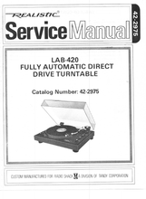 Load image into Gallery viewer, RADIOSHACK REALISTIC LAB-420 SERVICE MANUAL BOOK IN ENGLISH FULLY AUTOMATIC DIRECT DRIVE TURNTABLE