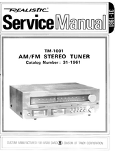 Load image into Gallery viewer, RADIOSHACK REALISTIC TM-1001 SERVICE MANUAL BOOK IN ENGLISH AM FM STEREO TUNER