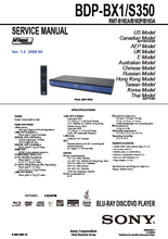 Load image into Gallery viewer, SONY BDP-BX1 BDP-S350 SERVICE MANUAL BOOK IN ENGLISH BLU-RAY DISC DVD PLAYER