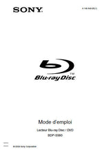 Load image into Gallery viewer, SONY BDP-S560 MODE D'EMPLOI EN FRANCAIS BLU-RAY DISC DVD PLAYER