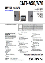 Load image into Gallery viewer, SONY CMT-A50 CMT-A70 SERVICE MANUAL BOOK IN ENGLISH PERSONAL COMPONENT SYSTEM
