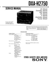 Load image into Gallery viewer, SONY DXA-H2750 SERVICE MANUAL BOOK IN ENGLISH STEREO CASSETTE DECK AMPLIFIER
