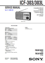 Load image into Gallery viewer, SONY ICF-303 ICF-303L SERVICE MANUAL BOOK IN ENGLISH FM AM RADIO FM LW RADIO