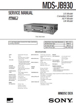 Load image into Gallery viewer, SONY MDS-JB930 SERVICE MANUAL BOOK IN ENGLISH MD DECK