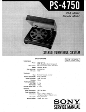 Load image into Gallery viewer, SONY PS-4750 SERVICE MANUAL BOOK IN ENGLISH STEREO TURNTABLE SYSTEM