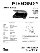 Load image into Gallery viewer, SONY PS-LX46 PS-LX46P PS-LX47P SERVICE MANUAL BOOK IN ENGLISH STEREO TURNTABLE SYSTEM