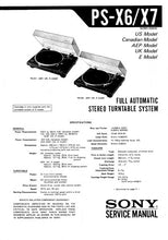 Load image into Gallery viewer, SONY PS-X6 PS-X7 SERVICE MANUAL BOOK IN ENGLISH FULL AUTOMATIC STEREO TURNTABLE