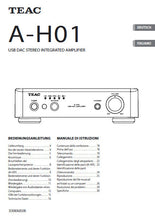 Load image into Gallery viewer, TEAC A-H01 BEDIENUNGSANLEITUNG MANUALE DE ISTRUZIONI BUCH DEUT ITAL USB DAC STEREO INTEGRATED AMPLIFIER