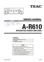 Load image into Gallery viewer, TEAC A-R610 SERVICE MANUAL BOOK IN ENGLISH INTEGRATED STEREO AMPLIFIER