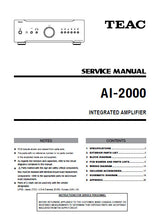 Load image into Gallery viewer, TEAC AI-2000 SERVICE MANUAL BOOK IN ENGLISH INTEGRATED AMPLIFIER