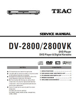 Load image into Gallery viewer, TEAC DV-2800 DV-2800VK SERVICE MANUAL BOOK IN ENGLISH DVD PLAYER AND DIGITAL KARAOKE