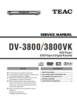 Load image into Gallery viewer, TEAC DV-3800 DV-3800VK SERVICE MANUAL BOOK IN ENGLISH DVD PLAYER DVD PLAYER AND DIGITAL KARAOKE