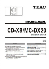 Load image into Gallery viewer, TEAC MC-DX20 MC-DX8 SERVICE MANUAL BOOK IN ENGLISH MICRO HIFI SYSTEM