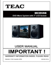 Load image into Gallery viewer, TEAC MCDV88 USER MANUAL BOOK IN ENGLISH DVD MICRO SYSTEM