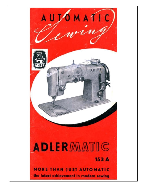 ADLER 153A INSTRUCTION BOOK ENGLISH SEWING MACHINE