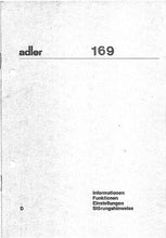 Load image into Gallery viewer, ADLER 169 SERVICE MANUAL DEUTSCH NAHMASCHINE
