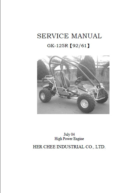 ADLY GK-125R SERVICE MANUAL IN ENGLISH GO-KART