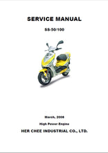 Load image into Gallery viewer, ADLY SS-50 SS-100 SERVICE MANUAL IN ENGLISH SCOOTER

